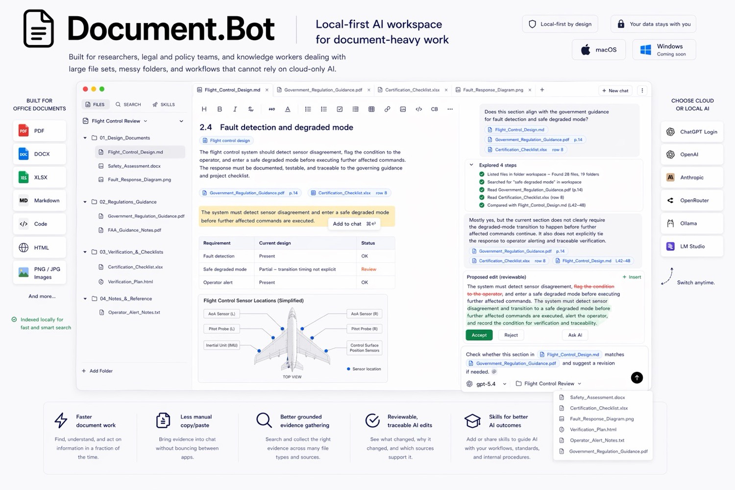Aviation.Bot aviation document workspace example
