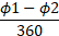 \[\frac{\phi 1 - \phi 2}{360}\]. [Figure summary by Aviation.Bot]